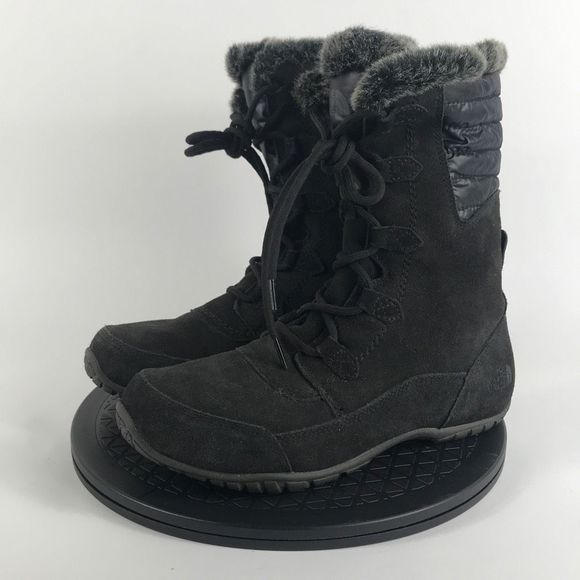 The North Face Shoes - The North Face Nuptse Purna II Black Suede Winter Boots Women’s Size 9.5